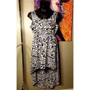 Patterned High-Low Dress